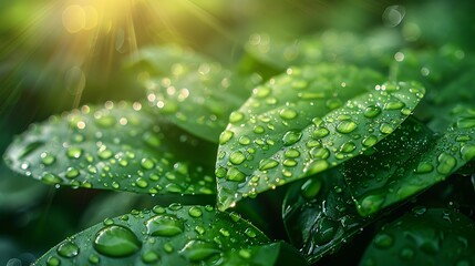 Wall Mural - **Spring morning dew on a solid background