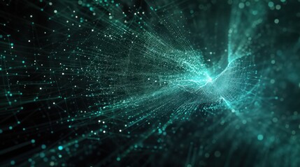 futuristic digital technology image with particles and big data network connection concept