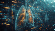 © Erzsbet - Futuristic medical research for lungs health care background with screen