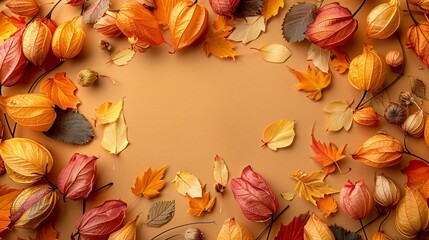 Wall Mural - Leaves close up on table