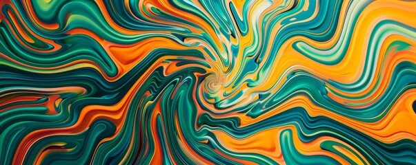 Wall Mural - Psychedelic swirl pattern with vibrant colors and swirling lines, 4K hyperrealistic photo