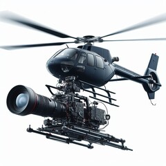 Wall Mural -  Helicopter Aerial Filming Recording video sequences from a heli