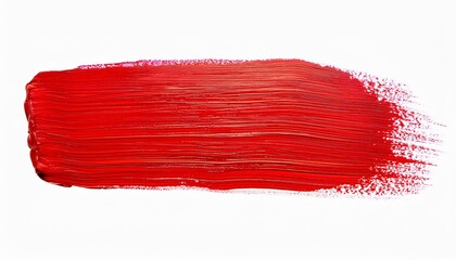 Wall Mural - Red acrylic paint brush stroke adding a textured effect to a white surface