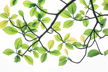 tree branches with leaves background spring nature