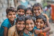 © Iigo - Group of happy indian kids smiling and looking at camera in India