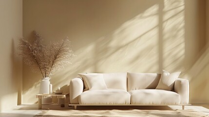 Wall Mural - White couch room window