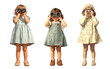 © Rawpixel.com - PNG illustration child vintage style  cut out element set