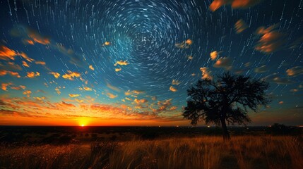 Wall Mural - sky and  Star at night