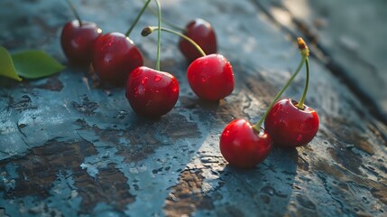 a fresh and clear view of cherry fruit