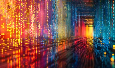 Illustration background Digital Matrix Abstract Perspectives on Technology and Data