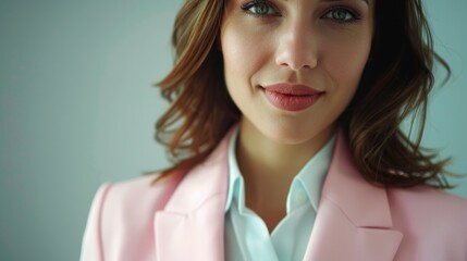 Wall Mural - Close-up photo of a person wearing a pink jacket