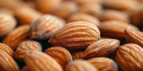 Wall Mural - closeup of almonds isolated