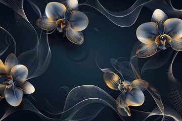 Wall Mural - A collection of colorful flowers arranged on a dark, contrasting background