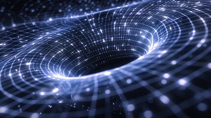 Wall Mural - a black hole surrounded by numerous white dots