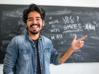 Poster - person with a blackboard