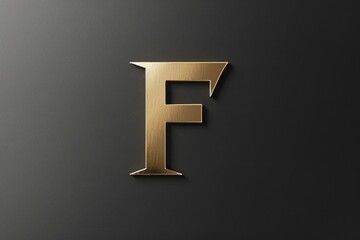 Sticker - A stylized gold letter F on a plain black background