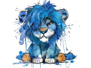 Poster - lion cartoon illustration