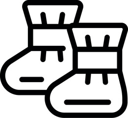 Sticker - Simple line drawing of a pair of winter boots, ideal for representing cold weather, footwear, or winter fashion