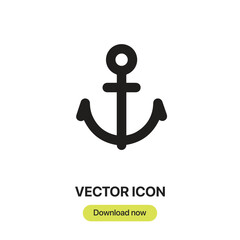 Fototapete - Anchor icon vector. Linear-style sign for mobile concept and web design. Anchor symbol illustration. Pixel vector graphics - Vector.	
