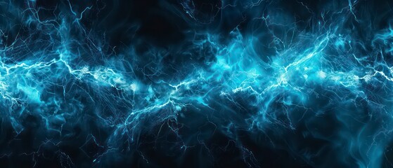 dynamic blue electricity splash surges against a dramatic black backdrop, evoking energy and power