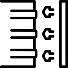 Wall Mural - simple black and white icon of a server rack, transferring data to the right