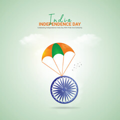 Wall Mural - creative india independence day ads design. india independence day, india independence day creative concept vector illustration. August 16, vector, 3d illustration