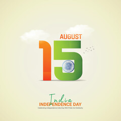 Wall Mural - creative india independence day ads design. india independence day, india independence day creative concept vector illustration. August 16, vector, 3d illustration