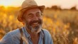 © Ketanoff - Portrait of a happy farmer male in his field, agricultural worker on the background