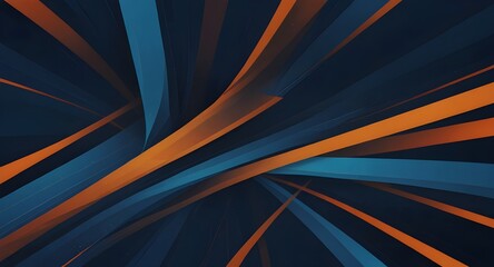 Wall Mural - Abstract blue and orange background with lines 