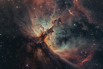Wall Mural - Abstract painting of Star field background . Glow swirls night sky.	
