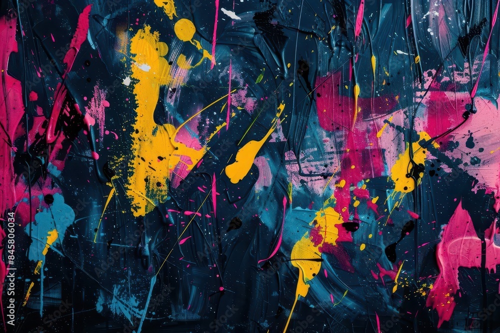 Chaotic Abstract Painting With Gestural Brushstrokes Splatters And chaotic-abstract-painting-with-gestural-brushstrokes-splatters-and