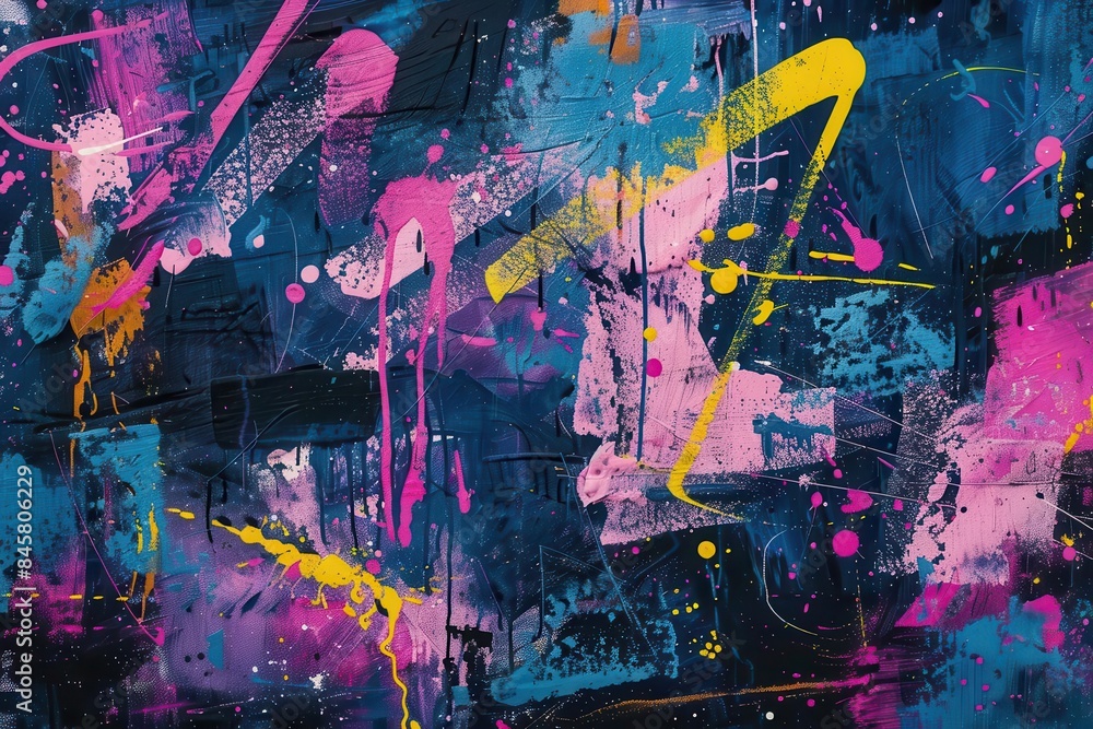 Chaotic Abstract Painting With Gestural Brushstrokes Splatters And chaotic-abstract-painting-with-gestural-brushstrokes-splatters-and