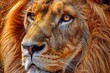 © Jelena - closeup portrait of majestic african lion powerful big cat wildlife photography digital illustration