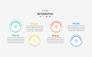 Wall Mural - Vector four step infographic element design vector template for presentation process diagram