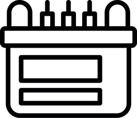 Poster - Simple line icon depicting a car battery, essential for starting the engine and powering electrical components