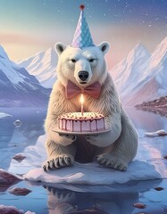 Canvas Print - Polarbear birthday party 