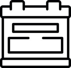 Poster - Simple line art icon of a car battery, symbolizing energy storage and automotive power supply