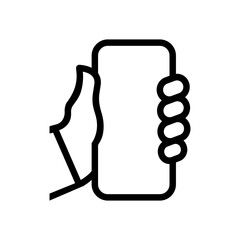 Wall Mural - smartphone in hand outline icon vector