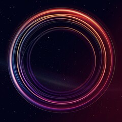 Wall Mural - circle with a glowing colored lines.