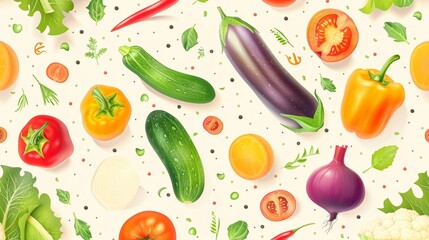 Wall Mural - Background of seasonal fresh organic vegetable