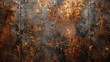 © Zahfran - Rusty steel background. Vintage old antique metal material texture surface grunge damaged in copper