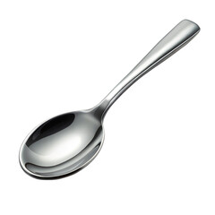 Shiny Silver Teaspoon On Transparent Background