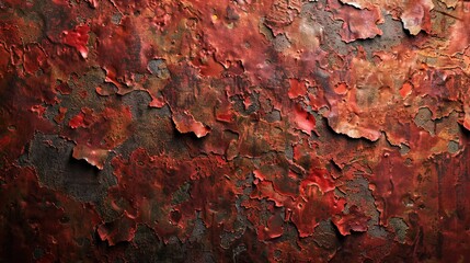 Wall Mural - A background with a texture of old, weathered, and red-rusted metal steel surface