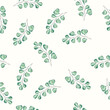 © barberry - Seamless of watercolor green eucalyptus twigs