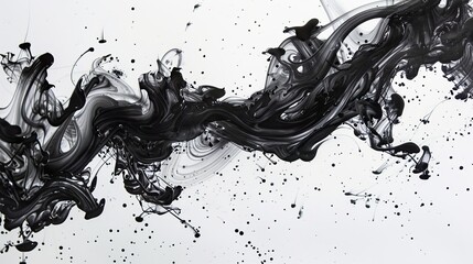 Wall Mural - Futuristic abstract ink formations: artistic evolution and innovation concept