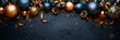 © Iryna - Christmas background with gift boxes and christmas toys, and glitters, new year banner with copy space.