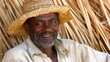© volga - Smiling elderly dark-skinned man wearing straw hat outdoors