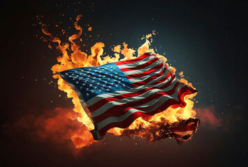 American, USA, United States Flag on July 4th independence day background