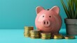 © sungedi - Pig piggy bank and seedlings grown with coin stack - investment ideas for growth