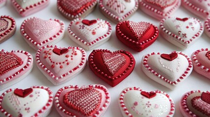 Wall Mural - Valentine themed heart shaped buttons for fabrics